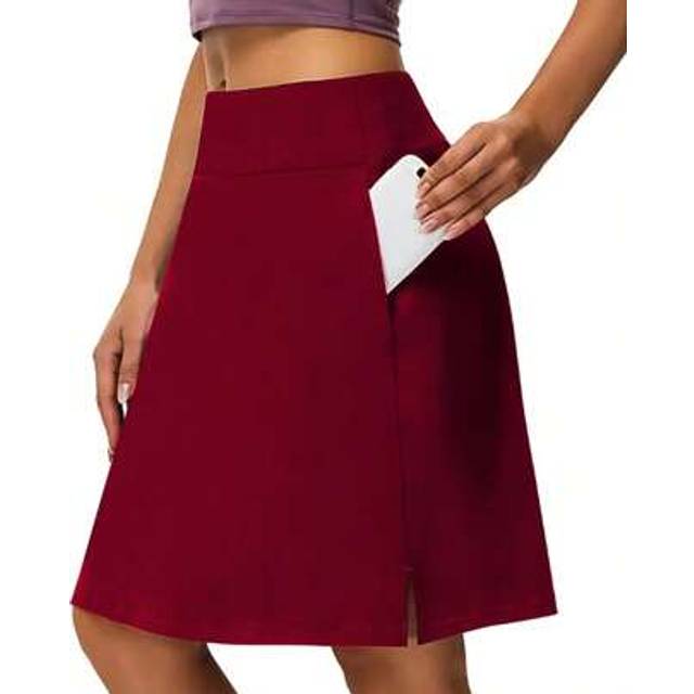 SHEIN Women&#39;s 2-In-1 Mid-Length Tennis Skirt,High Waist Golf Skorts With Inner Shorts Pockets,Quick Drying Sport Yoga Fitness Skirts,Women&#39;s Activewear.
