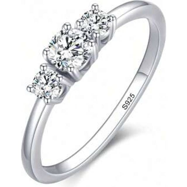 SHEIN 1pc 1 Carat Gorgeous Round Colorless Moissanite Diamond Engagement Ring Fine Wedding Jewelry For Women Wedding Ring Bridal Jewelry For Promise Ring