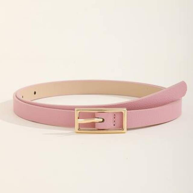 SHEIN 1pc Women&#39;s Casual Elegant Gold Metal Buckle Versatile Lightweight Color-Coordinated Cute Sweet Decorative Waist Belt, Suitable For Dresses, Jeans, Pa