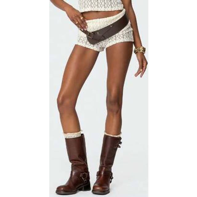 SHEIN Women Summer Shorts Casual Solid Color Folding Wide Waist Short Pants For Vacation Beach Club Streetwear
