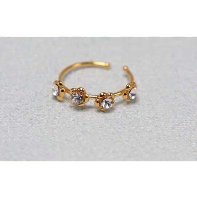 SHEIN 1pc Nose Rings Piercings Hoop For Women 925 Sterling Silver Flower Shape Nose Piercing Jewelry 22Gauge Color Gold Valentines