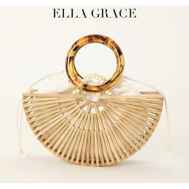 SHEIN Leisure Acrylic Hand Hollowed Bamboo Woven Bag For Beach Holiday (With Inner Bag) Bohemia Chill Vacation