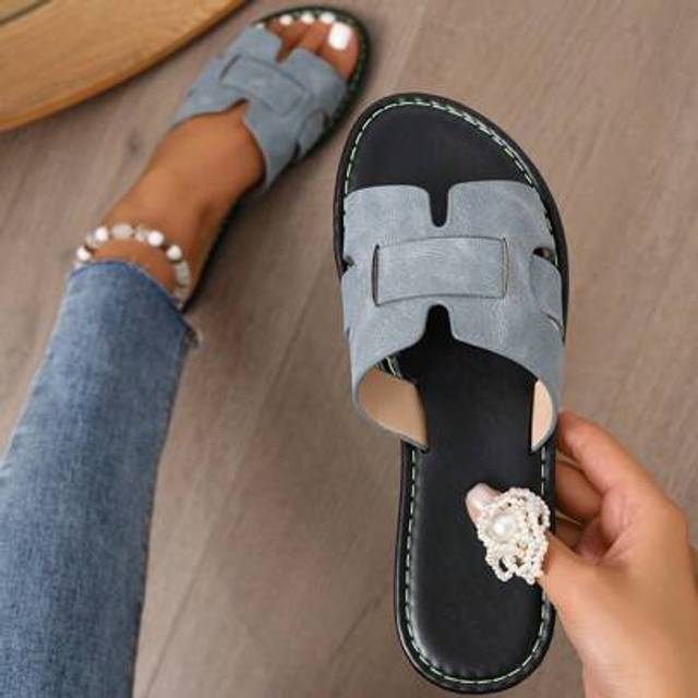 SHEIN Women&#39;s Casual Flat Braided Roman Slide Sandals, Open Toe, Slip-On, Fashion Slippers For Summer, Spring, Fall, Beach, Holiday, Vacation, Comfy Flat Sa