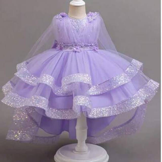 SHEIN Girls Party Princess Dress, Sparkly Ball Gown Tulle Embroidered Cute Puff Dress, Summer