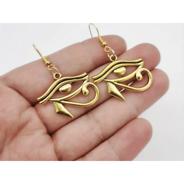 SHEIN Egyptian Jewelry Evil Eye Hook Earrings For Women Vintage Antique Golden Silvery Color Accessories