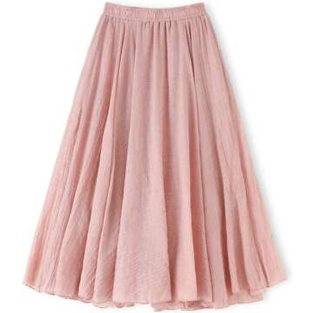 SHEIN Women&#39;s Summer Flowy Boho Maxi Skirt Elastic High Waist Pleated Tiered A Line Beach Long Skirts