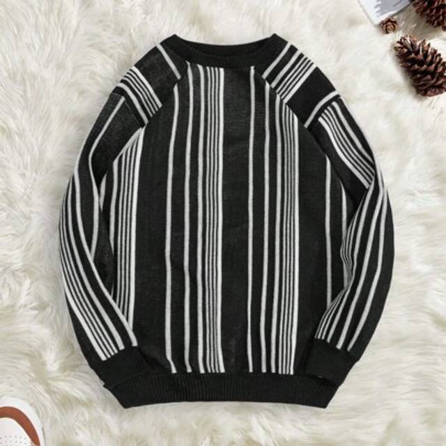 SHEIN Men&#39;s Simple Business Casual Patterned Striped Sweater