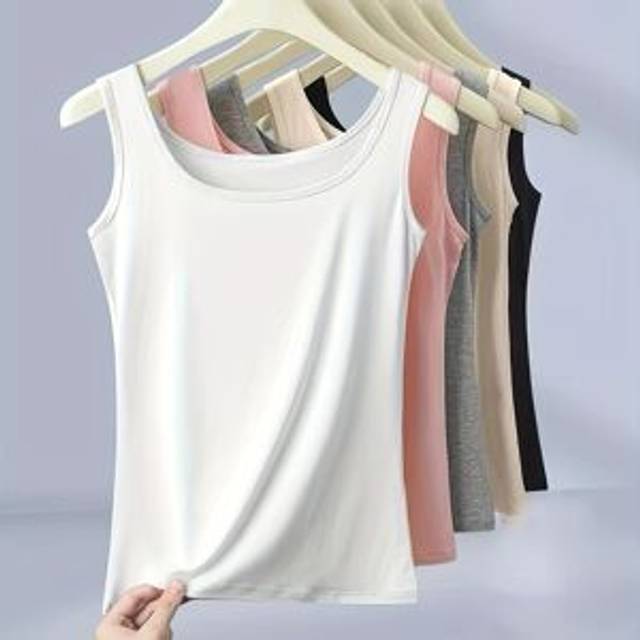 TEMU 5-pack Women's Tank Tops, Stretch & Layering Camis, Assorted Colors, Sizes S-xl