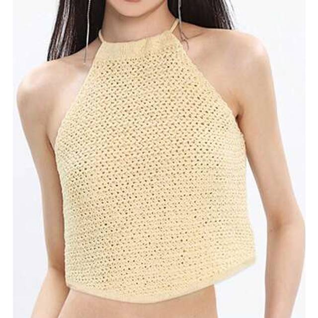 SHEIN Pure Beauty Sexy Crop Cami Vest Top With Lace-Up Back For Women, Short Style, Suitable For Spring And Summer