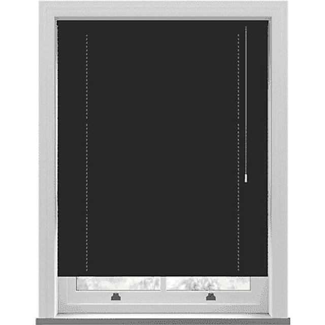 New Edge Blinds Black Pvc Venetian Blind 152Cm Drop (25Mm Slats) 80Cm Wide, Black