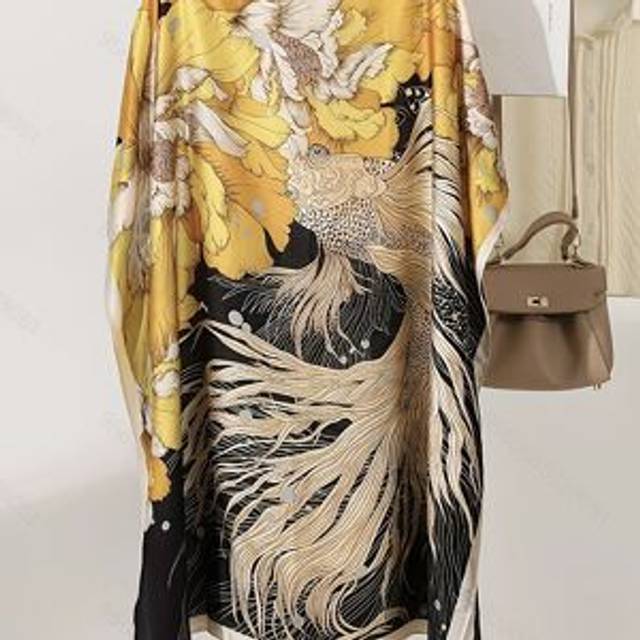 TEMU Plus Size Casual Slim-'s Dress With Light Luxury Print And Sun-protective Shirt Design