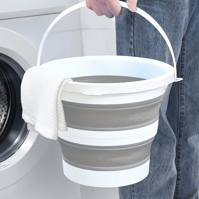 TEMU Portable Folding Rubber Bucket: Multi-functional Boat/car Wash, Laundry, Fishing, Waterproof Storage, Household Cleaning, Watering Pail, Foot Bath Tub, Outdoor Bucket