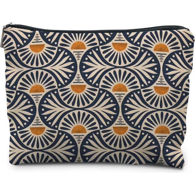 TEMU 1pc Boho Gifts For Women, Boho Orange Sunset Leaf Aesthetic Makeup Bag, Boho Makeup Bag For Women, Vintage Boho Sunrise Sunset Cosmetic Bags Toiletry Bag, Boho Beach Bag Holiday Gifts