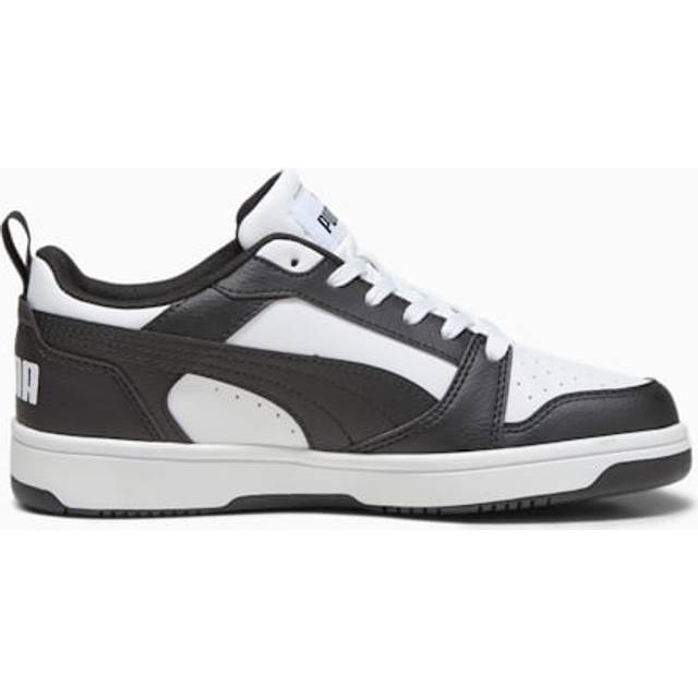PUMA Unisex Barn Rebound V6 Lo Jr Sneaker, Puma vit Puma svart, 36 EU