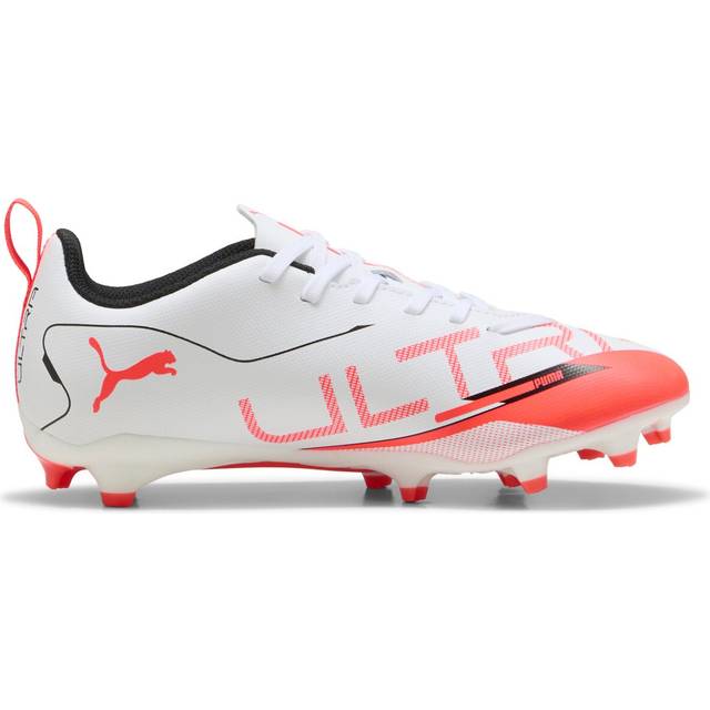 Puma Junior Ultra 5 Play Firm Ground Football Boots - White, White, Size 11