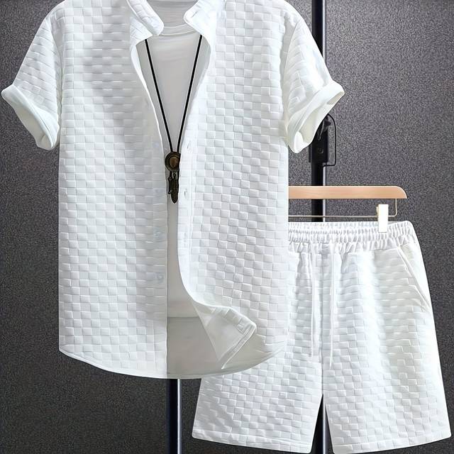 TEMU Men' Casual Outfit (two-piece Set Including Top And Pants)