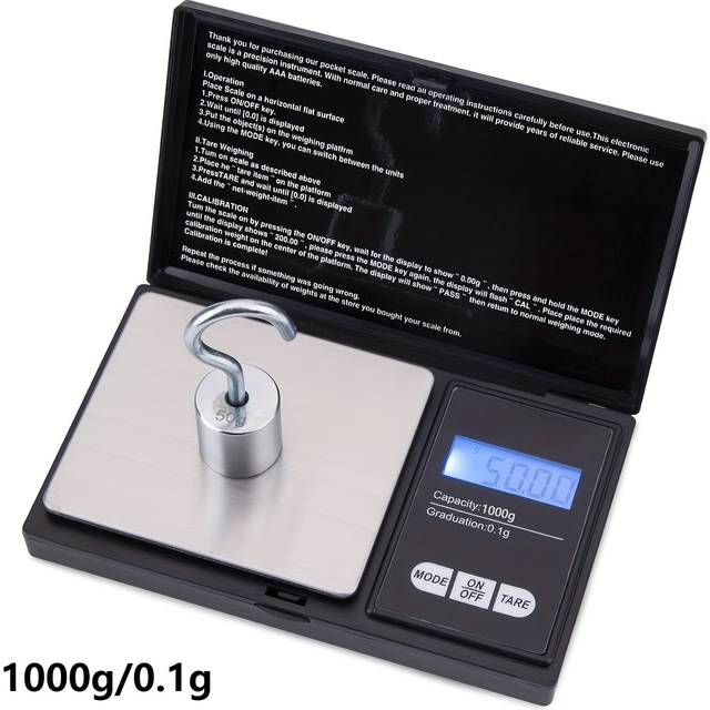 TEMU A Home High-precision Jewelry Scale, Portable Electronic Scale For Baking, Tea, Golden, And Nest Weight Measurement .