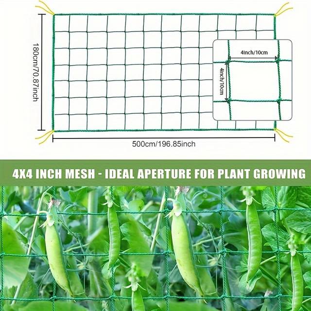 TEMU Heavy-duty Garden Trellis Netting For Climbing Plants - 18 Strand Nylon Mesh, 4x4 Inch - Ideal For , Tomatoes, Fruits & Vegetables, , Beans, Planting Net