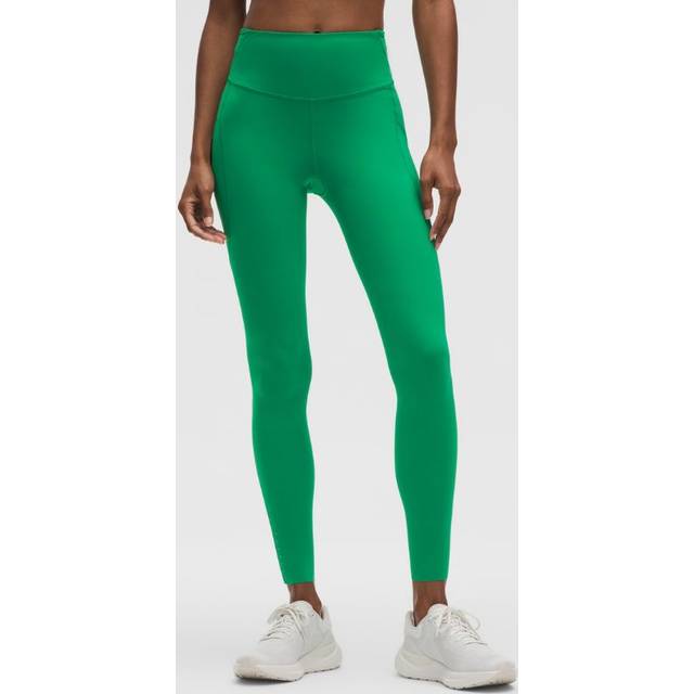 lululemon – Fast and Free Leggings mit hohem Bund 5 Taschen für Frauen – 71 cm – Größe 2 in Raceway Green