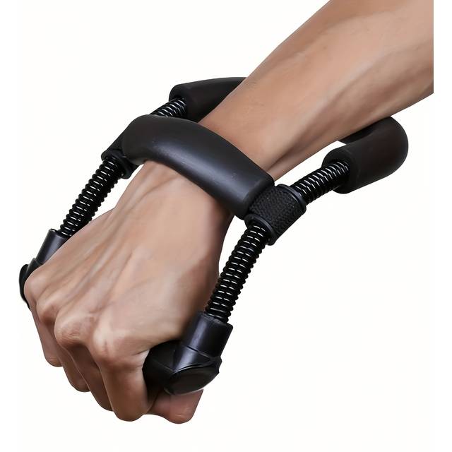 TEMU 1pc Iron Forearm - Adjustable Hand Grip Strengthening Device, Enhances Wrist Strength, & Coordination, Ideal For Athletes, Musicians & Hand Injury Recovery, Uncharged - Black
