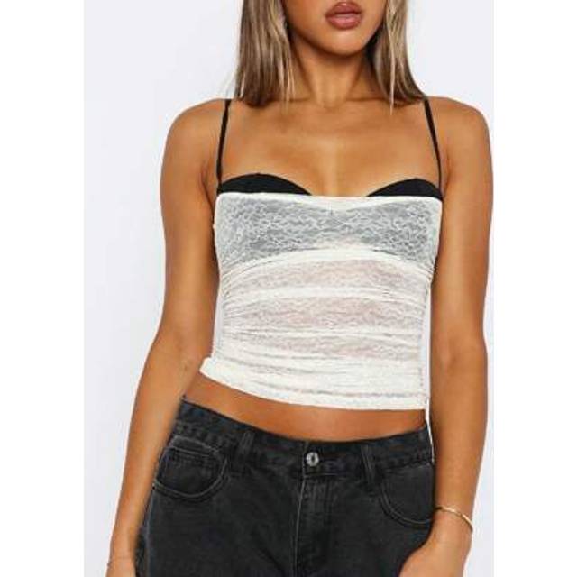 SHEIN Women&#39;s Lace Camisole Slim Fit Y2K Sexy Mesh See Through Tank Top Going Out Top S-XXL