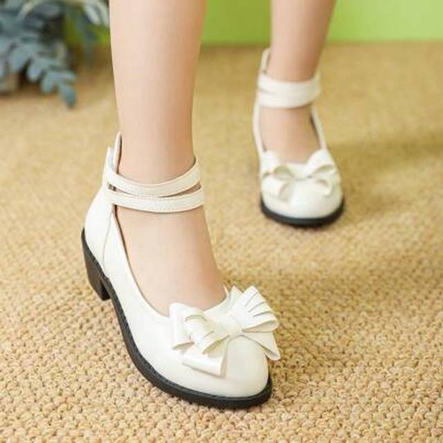 SHEIN Kids White Shoes Girls Princess Ballet Flats Children Dress Shoes