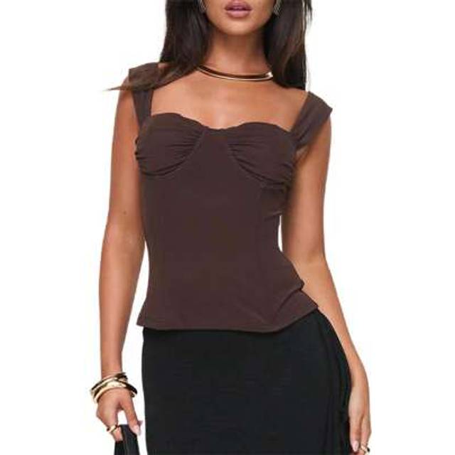 SHEIN Women&#39;s Summer Fitted Tank Tops Solid Color Sleeveless Low Cut Ruched Back Zip Up Vest