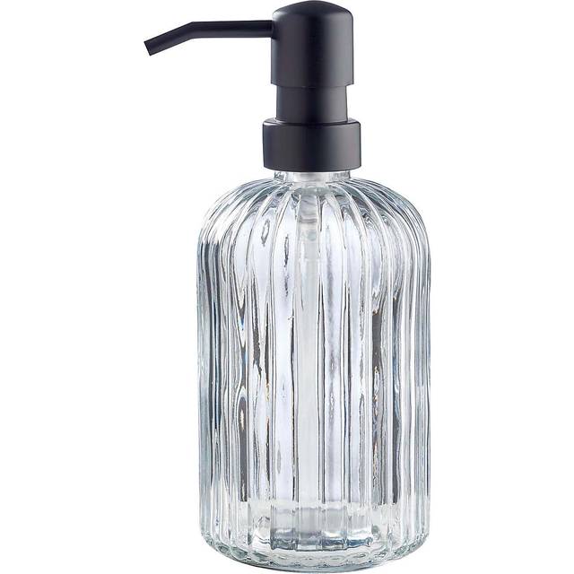 London Ribbed Glass Soap Dispenser - Clear