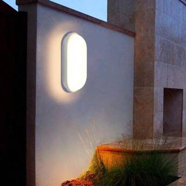 SHEIN LED Oval Bulkhead Wall Porch Lamp Ceiling Light Indoor Outdoor Garden Waterproof