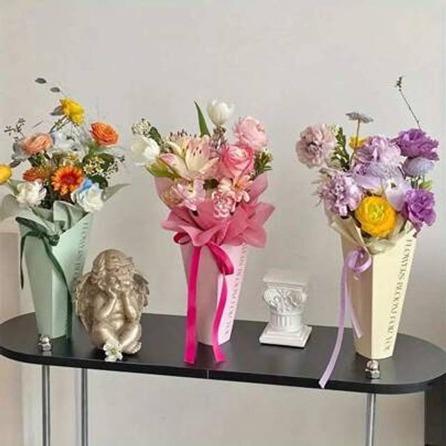 SHEIN 5pcs Creative Handmade Flower Bouquet Gift Paper Bags Boxes, Butterfly Theme, DIY Craft Supplies For Easter Mother&#39;s Day & Teacher Appreciation, Fanta