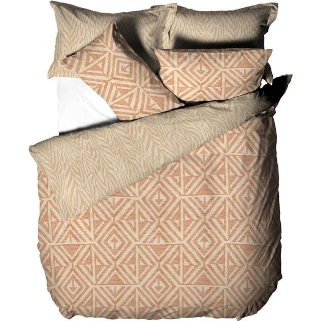 furn. Tanza Super King Terracotta Duvet Set - Brown