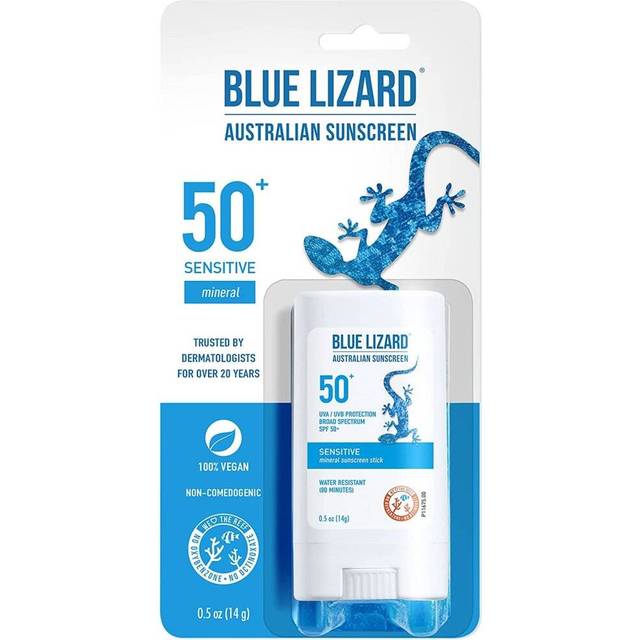 BLUE LIZARD Sensitive Mineral Sunscreen Stick - No Chemical Actives - SPF 50+, 0.5 Ounce