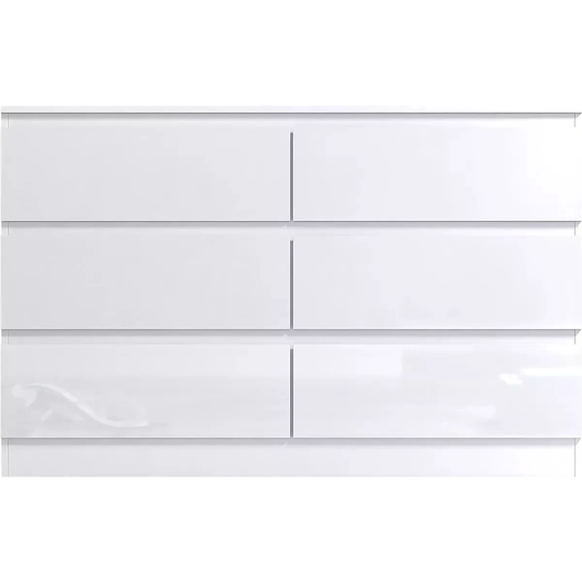 FWStyle Stora 6 Drawer White Gloss Chest Of Drawers