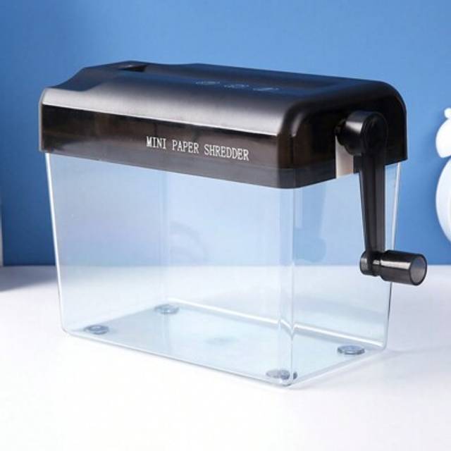 SHEIN One Piece Office Manual Shredder Household Small Mini Paper Shredder Tool Hand Cranked A6 File Shredder Back To School