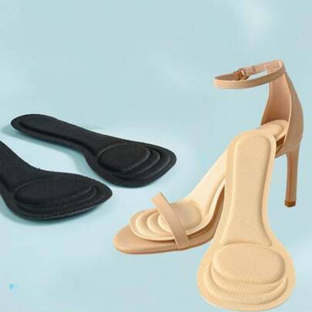 SHEIN 1 Pair 3/4 Length Foam Self-Adhesive Shoe Insoles, Sweat-Absorbing, Anti-Slip For High Heels, Sandals And Slippers, Women