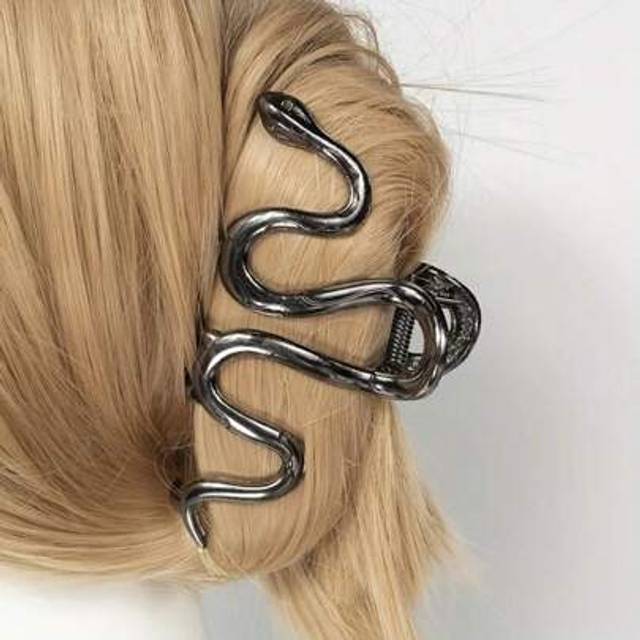 SHEIN 1pc Gothic Snake Shaped Metal Hair Clip, Minimalist Style Hair Claw, High-End Headwear For Hairstyles Street