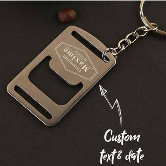 SHEIN 1pc Personalized Custom Keychain, Simple Metal Bottle Opener Keychain, Custom Text Keychain, Suitable For Valentine&#39;s Day Gifts, Father&#39;s Day Gifts, P