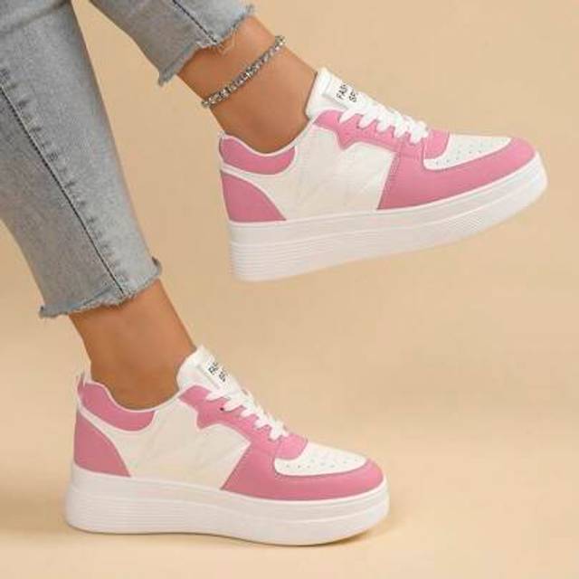 SHEIN Women&#39;s Platform Wedge Sneakers, New Increased Height Casual White Shoes, & Versatile, Student Skate Shoes