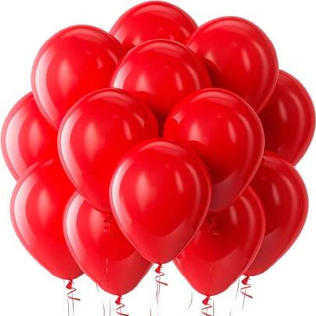 SHEIN 10/30/50Pcs 12 Inch Red Round Helium Latex Party Balloons For Birthday Wedding Party Decorations, Back To School Valentine Day