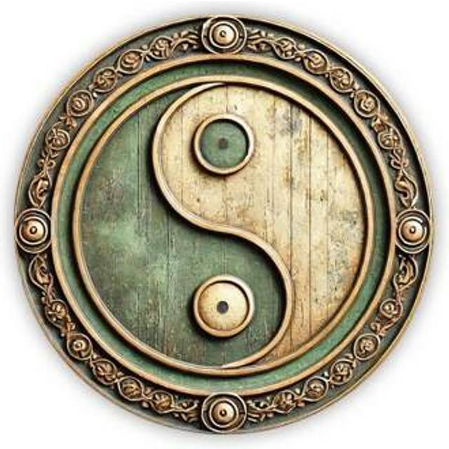 SHEIN Vintage Yin Yang Metal Sign, High-Quality Iron, Home Decor, 20x20cm, Home Decor, Room Decor, Wall Decor Gifts Birthday Graduation