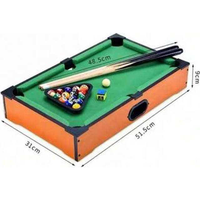 SHEIN 1 Set Billiards Game Set, Mini Pool Table , 20-Inch Portable Tabletop Billiards Game With Cue Balls, Sticks, Chalk, And Triangle Rack ,Table Games