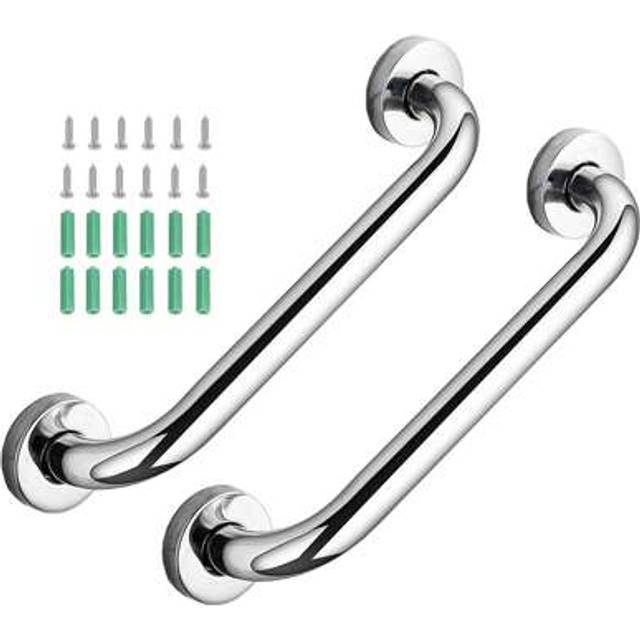 SHEIN 2 Pack Anti-Slip Shower Grab Rail For Elderly - Bathroom Stainless Steel Handrail, Perfect Disability Aid And Equipment For Toilet, Bathroom, Stairs,