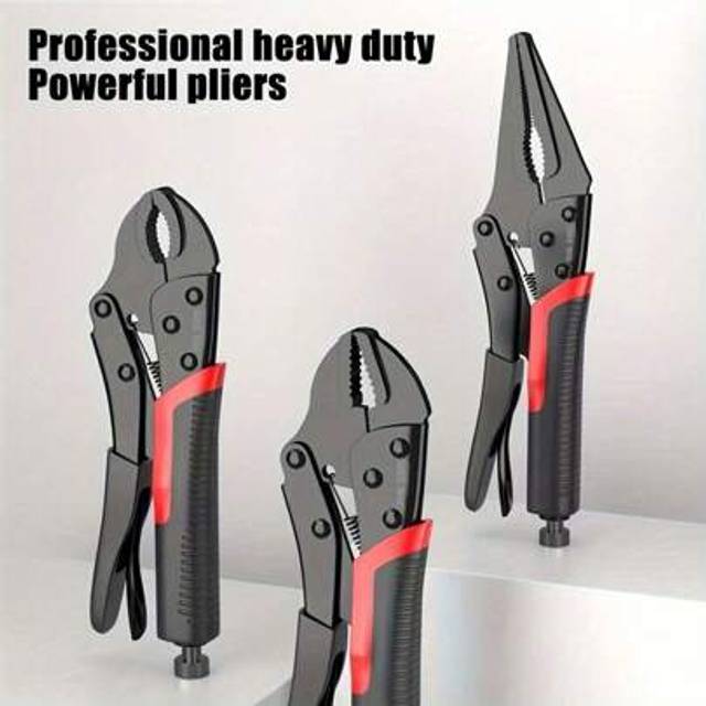 SHEIN Heavy Duty Pliers - Multi-Function Pliers - Vise Grip - Clamp Pliers, Can Clamp Pipes, Ergonomic Black Handles With Red Accents, Suitable For Pipe Mai
