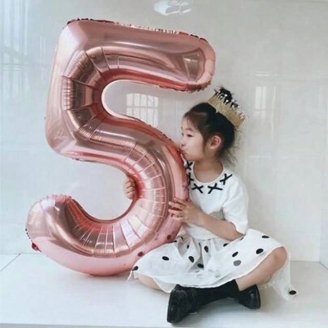 SHEIN 16/32 Inch Rose Gold Jumbo Number Balloons Huge Giant Balloons Foil Mylar Number Balloons For Birthday Party,Wedding, Bridal Shower Engagement Photo S
