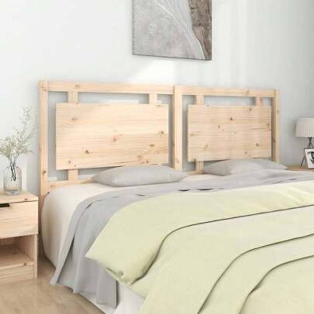 SHEIN Solid Pine Wood Headboard 1855x40x100 Cm Modern Design Natural Finish Love Valentine