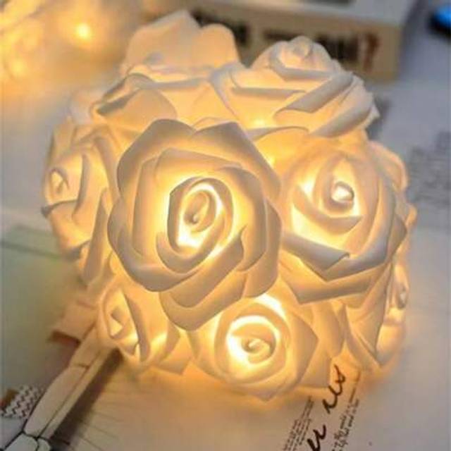SHEIN 1pc 10 Lights 1.5m Rose Flower String Lights, Fairy Lights For Room Decor, Birthday Party, Wedding, Proposal Decoration, Small Gift