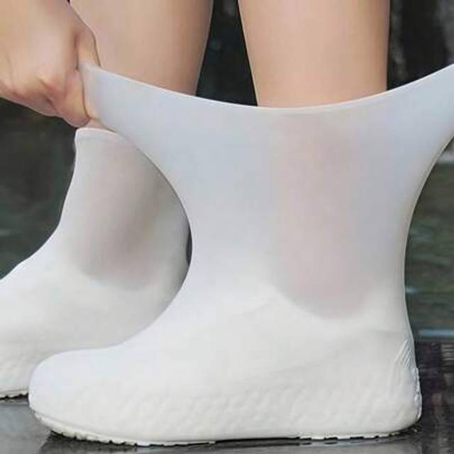 SHEIN &#34;2 Pairs Rubber Rain Boot Covers, Silicone Waterproof Shoe Covers, Reusable Slip-Resistant Shoe Protectors For Rainy Days For School,Office,Household,