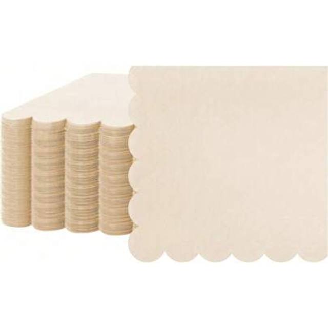 SHEIN 25/50Pcs Scalloped Sage Cocktail Napkins Thick Paper Napkins Disposable Party Napkins Beverage Napkins For Wedding Dinner Birthday Supplies,Baby Showe