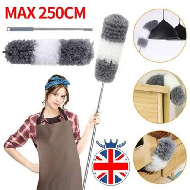 SHEIN Extendable Handle Feather Duster 250cm Long Telescopic Magic Static Duster Brush,Spring Cleaning