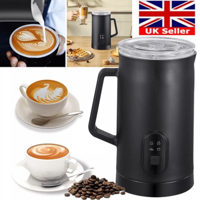 SHEIN 400W 4 In 1 Hot Chocolate Maker Chocoluxe Electric Milk Steamer Frother Black UK